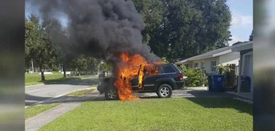 گلکسی نوت ۷ یک ماشین جیپ را در فلوریدا به آتش کشید!
